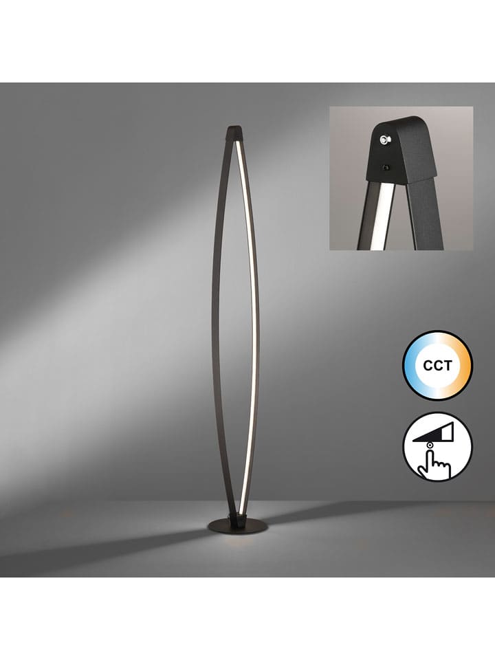 FISCHER & HONSEL Lampa stojąca "Fenga" w kolorze czarnym - wys. 145 x Ø 21 cm rozmiar: onesize