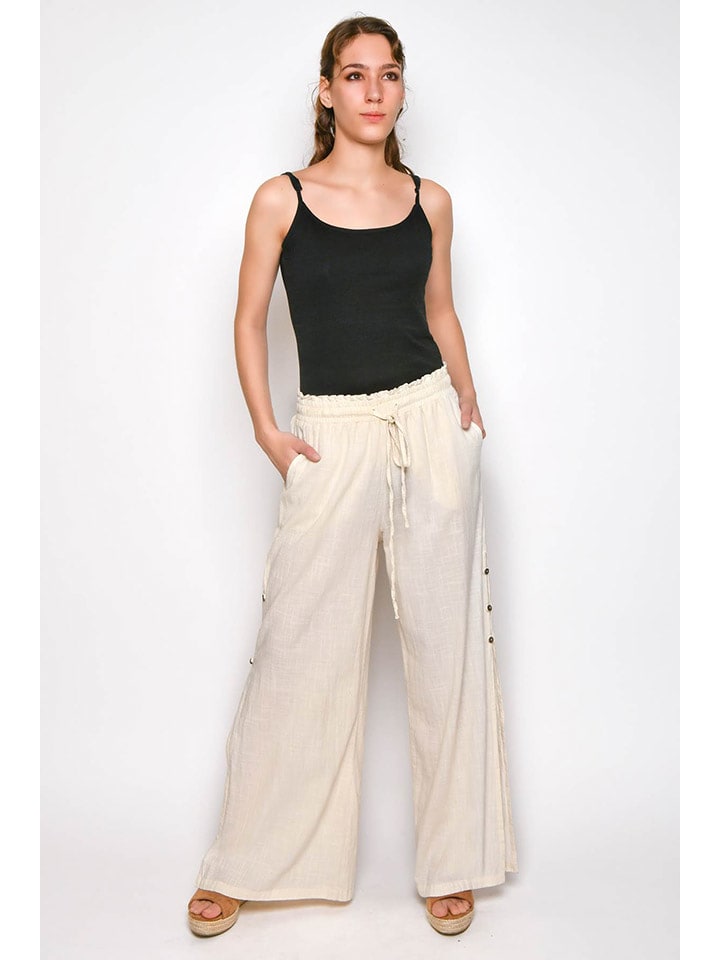 H.H.G. Spodnie w kolorze kremowym rozmiar: M