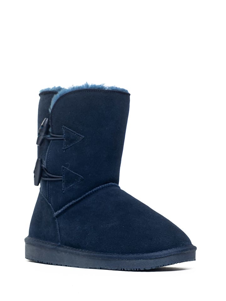 NICEBAY Skórzane botki zimowe "Branch" w kolorze granatowym rozmiar: 40