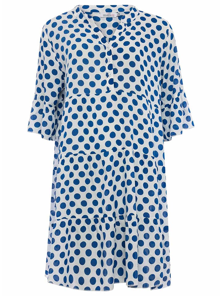 Zwillingsherz Sukienka "Wilhelmina" w kolorze biało-niebieskim rozmiar: onesize