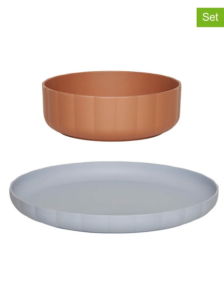 OYOY mini 2-częściowy zestaw "Pullo" w kolorze jasnobrązowo-błękitnym - 12 m+ rozmiar: onesize