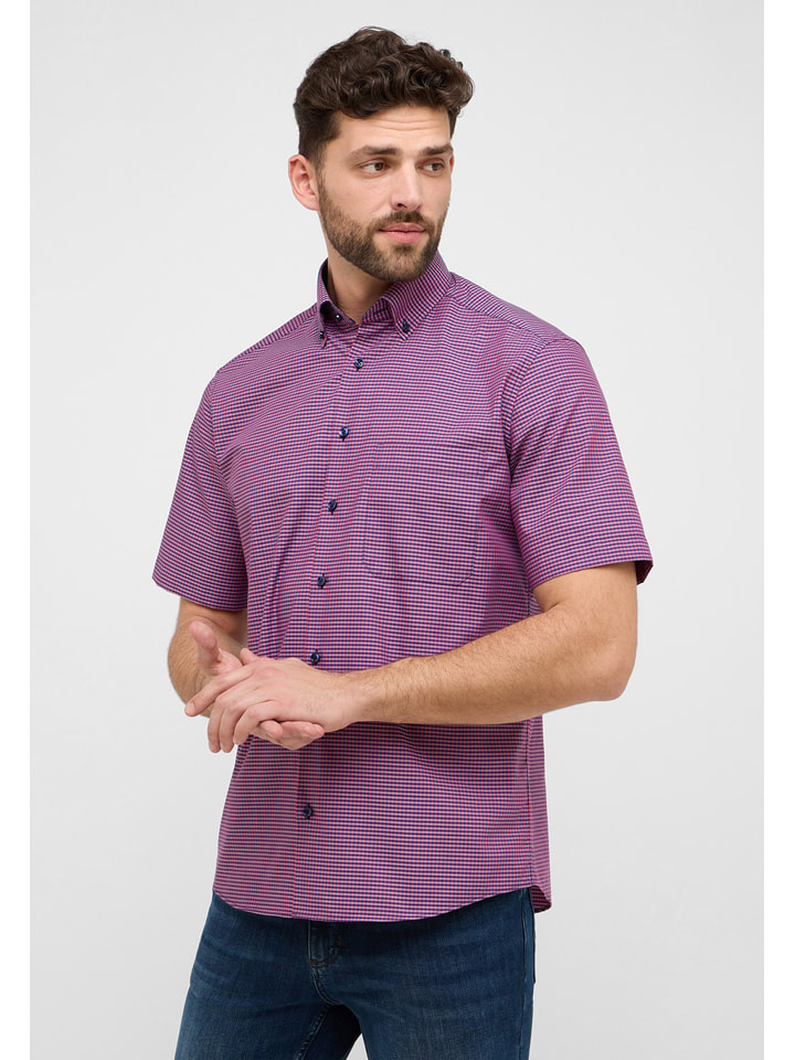 Eterna Koszula - Comfort fit - w kolorze czerwono-niebieskim rozmiar: 40