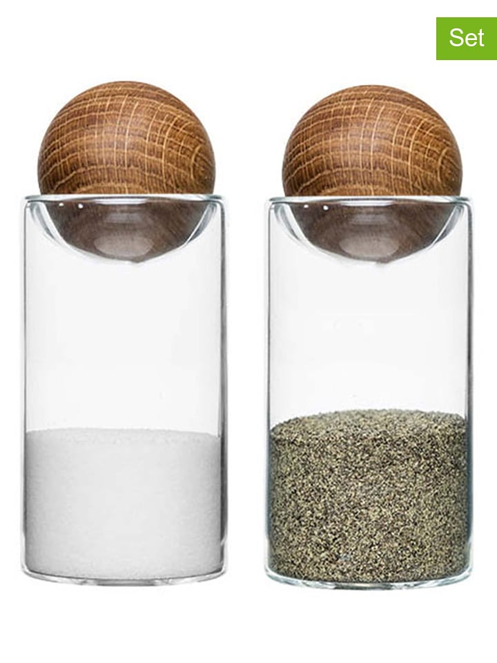 Sagaform 2-częściowy zestaw w kolorze brązowym - wys. 11 x Ø 5 cm rozmiar: onesize