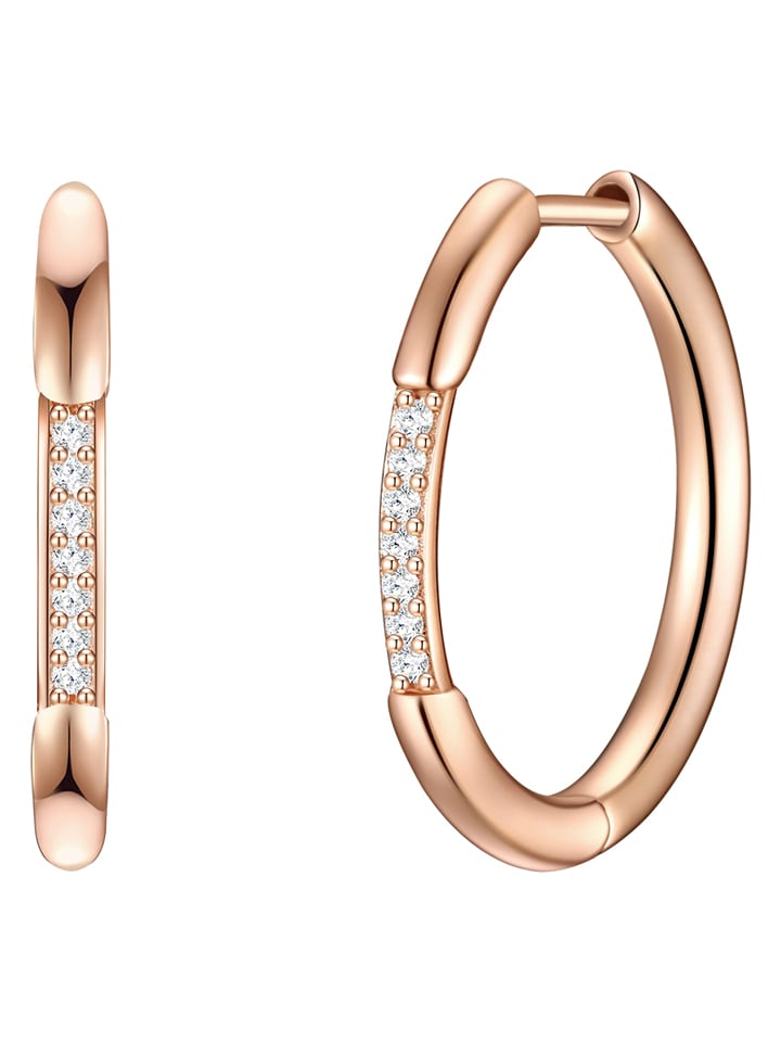 Lulu & Jane Pozłacane kolczyki-kreole z cyrkoniami rozmiar: onesize