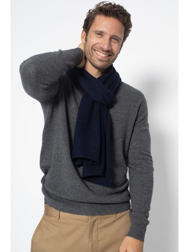 Perfect Cashmere Kaszmirowy szal "Kelly" w kolorze granatowym - 200 x 30 cm rozmiar: onesize