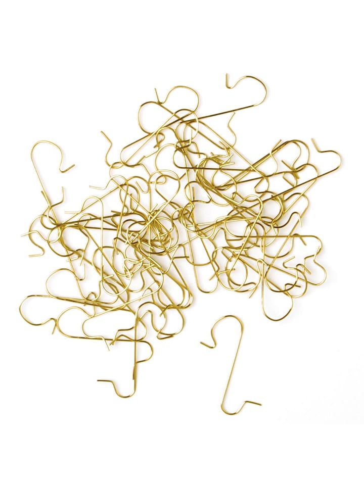 Krebs Glas Lauscha Haczyki (50 szt.) w kolorze złotym na choinkę - dł. 3 cm rozmiar: onesize