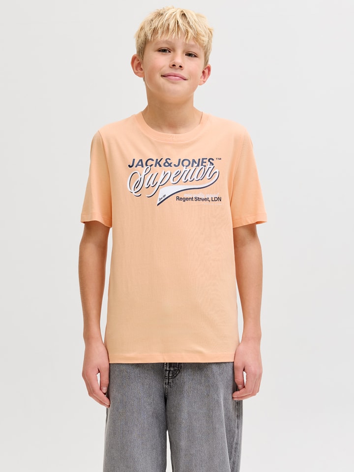 JACK & JONES Junior Koszulka "Logo" w kolorze pomarańczowym rozmiar: 164