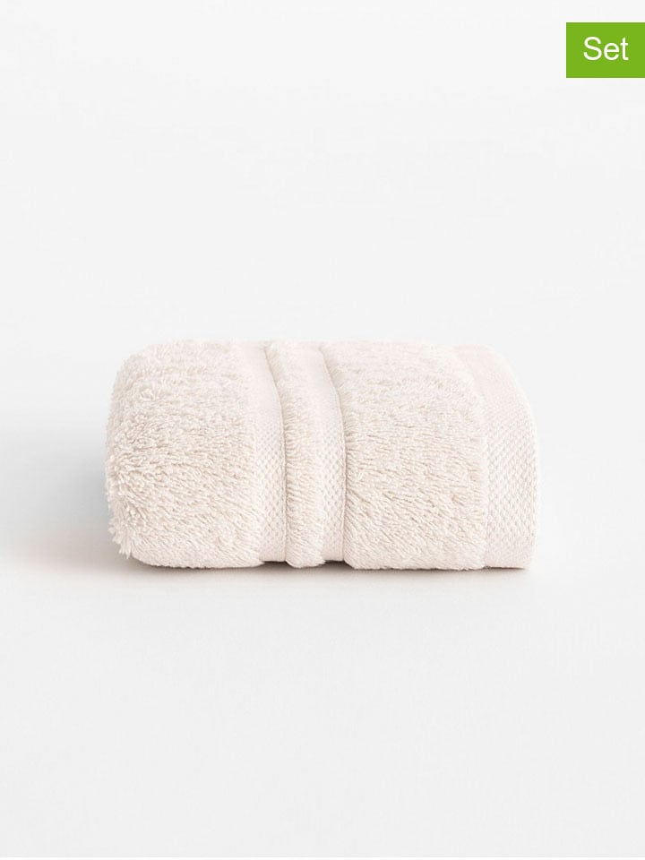 Pierre Cardin Ręczniki (2 szt.) "Premium" w kolorze kremowym dla gości rozmiar: 30x50 cm