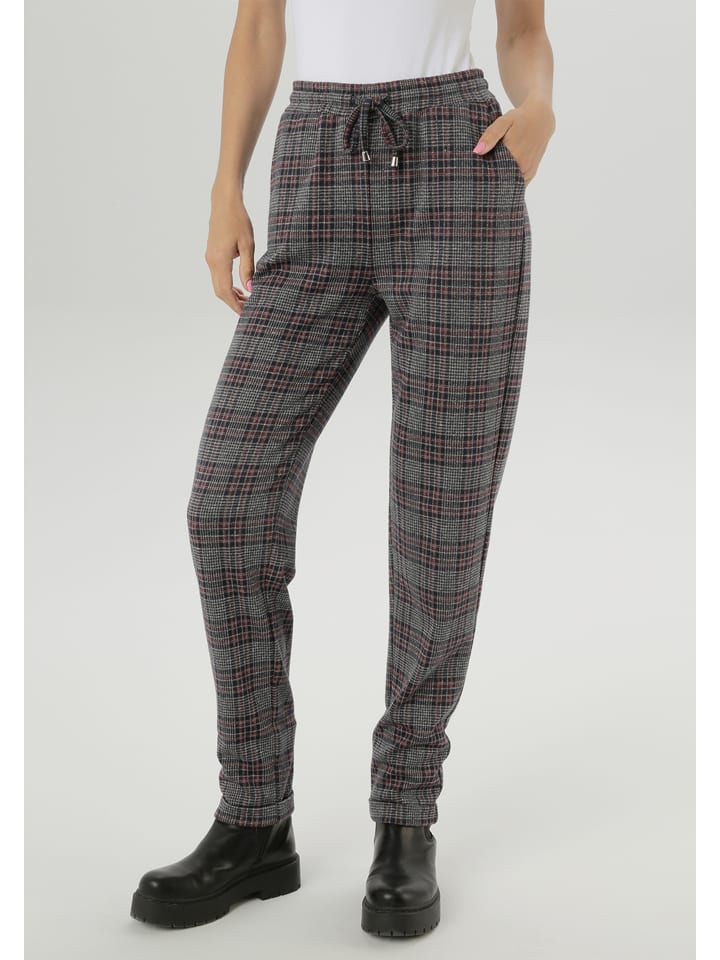 Aniston Spodnie w kolorze czarno-czerwonym rozmiar: 38