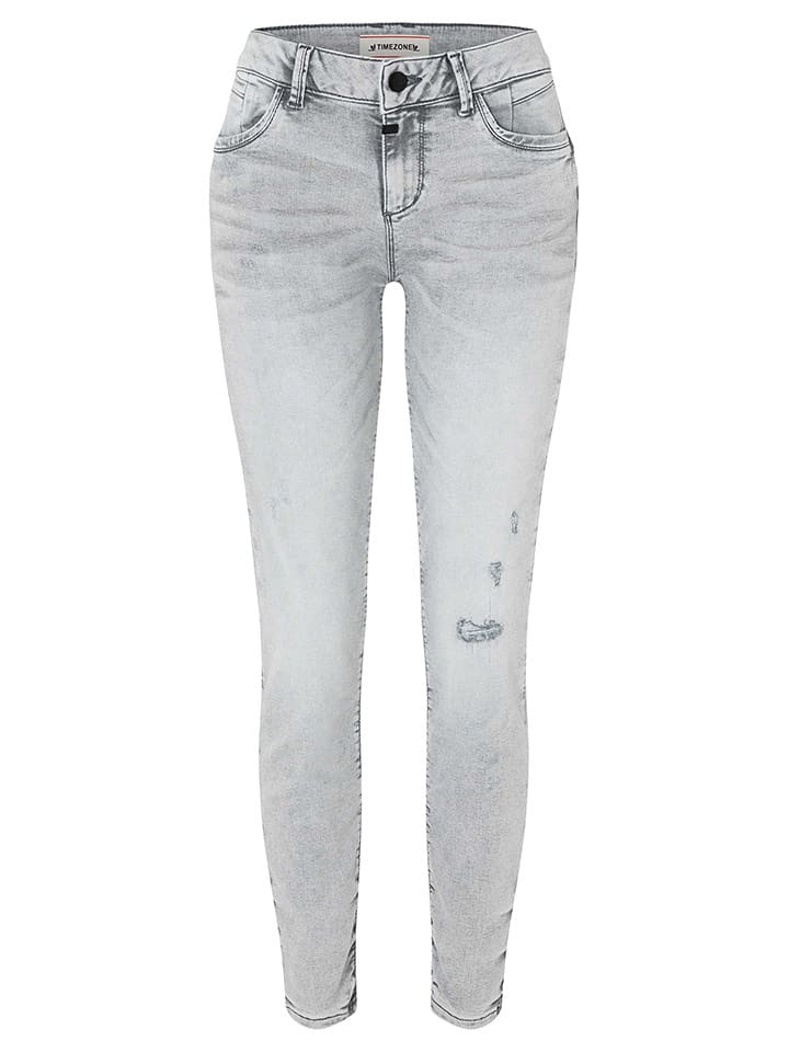 Timezone Dżinsy "Sanya" - Skinny fit - w kolorze jasnoszarym rozmiar: W33/L30