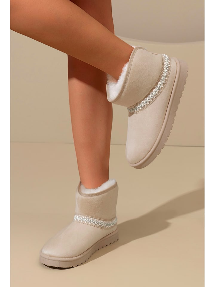 C'M Botki zimowe w kolorze beżowym rozmiar: 40