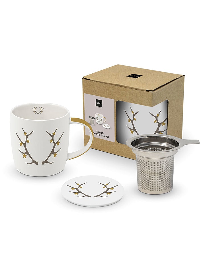 ppd Kubek "Winter Antler" w kolorze biało-brązowym do herbaty - 350 ml rozmiar: onesize