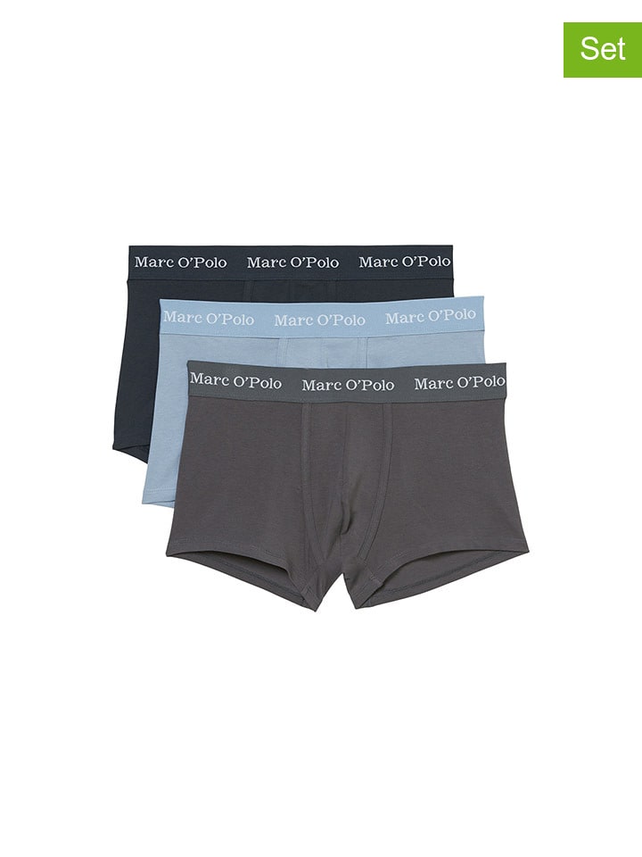 Marc O´Polo Bokserki (3 pary) w kolorze szaro-błękitno-granatowym rozmiar: M