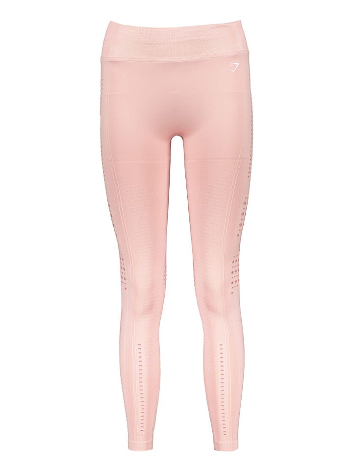Gymshark Legginsy sportowe "Flawless" w kolorze jasnoróżowym rozmiar: M