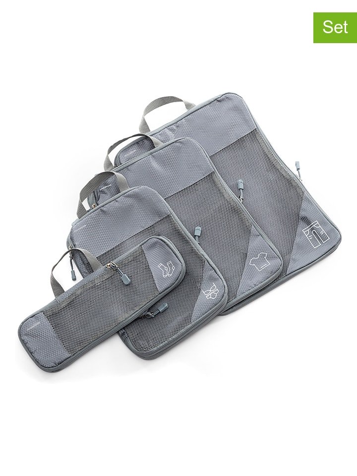 InnovaGoods 4-częściowy zestaw toreb organizacyjnych w kolorze szarym rozmiar: onesize