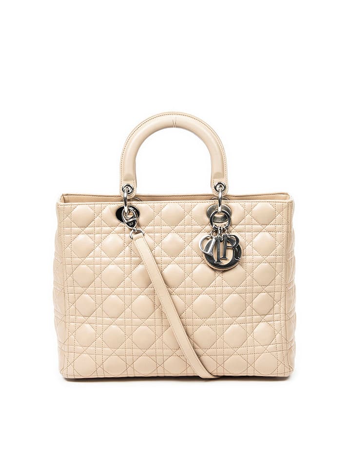 Dior Skórzana torebka w kolorze beżowym - 32 x 25 x 11 cm rozmiar: onesize