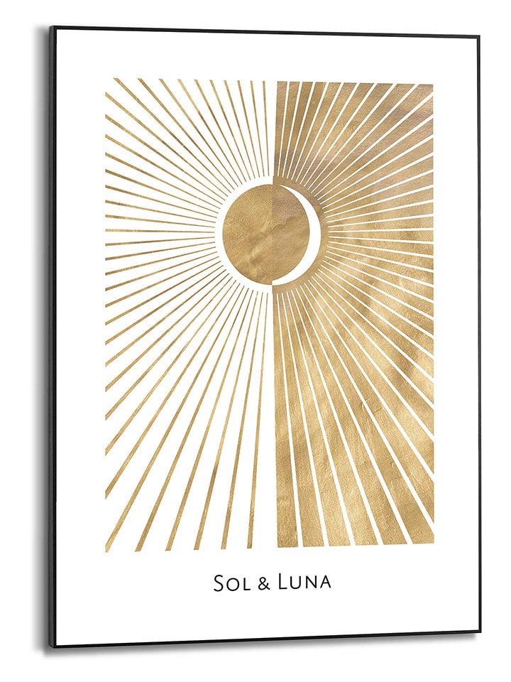 Orangewallz Druk artystyczny "Soleil & Lune" w ramce rozmiar: 50x70 cm