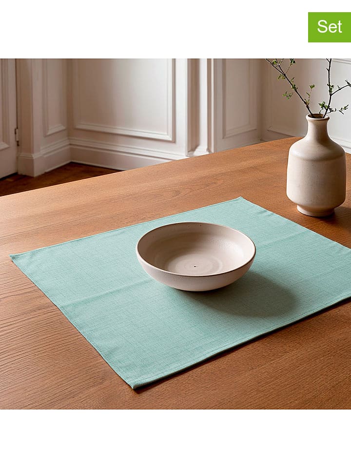 Mint Rugs Podkładki stołowe (2 szt.) "Bria" w kolorze miętowym - 50 x 40 cm rozmiar: onesize