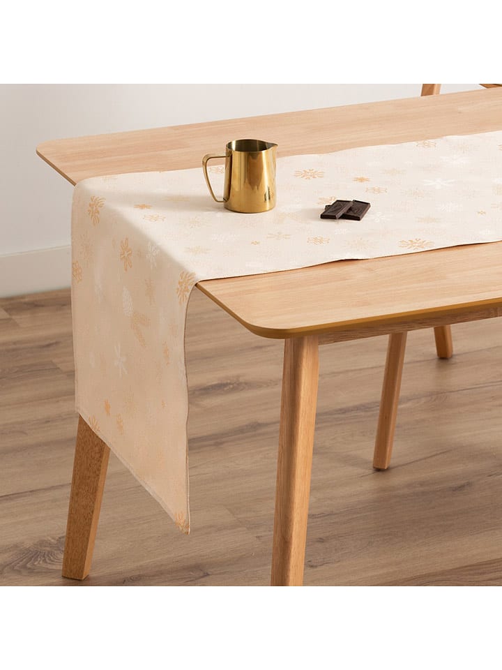 GAMUSI Bieżnik "Flake" w kolorze złoto-brzoskwiniowym rozmiar: 45x135 cm