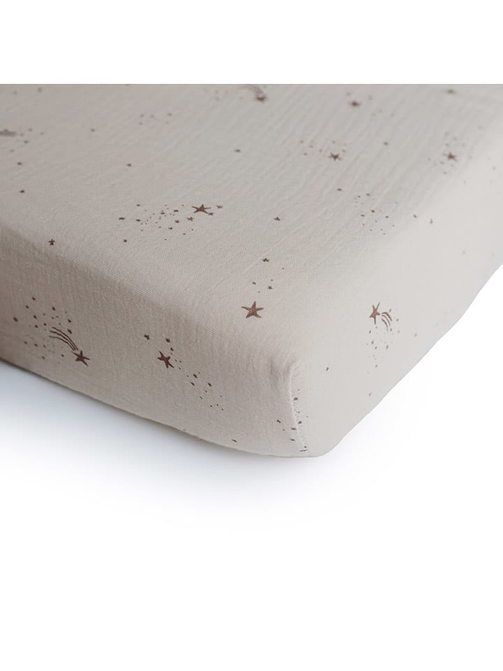 mushie Prześcieradło w kolorze beżowym na gumce - 100 x 40 cm rozmiar: onesize