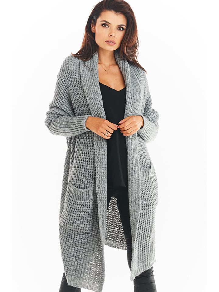 Awama Kardigan w kolorze szarym rozmiar: onesize