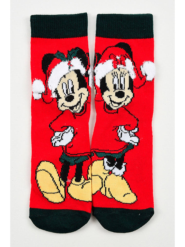 Disney Minnie Mouse Skarpety "Minnie" w kolorze czerwono-czarnym rozmiar: 27-30