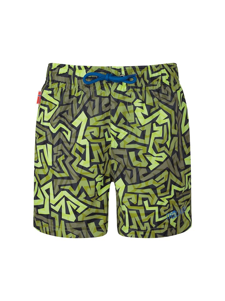 Trollkids Szorty kąpielowe "Haukland" w kolorze zielono-czarnym rozmiar: 164