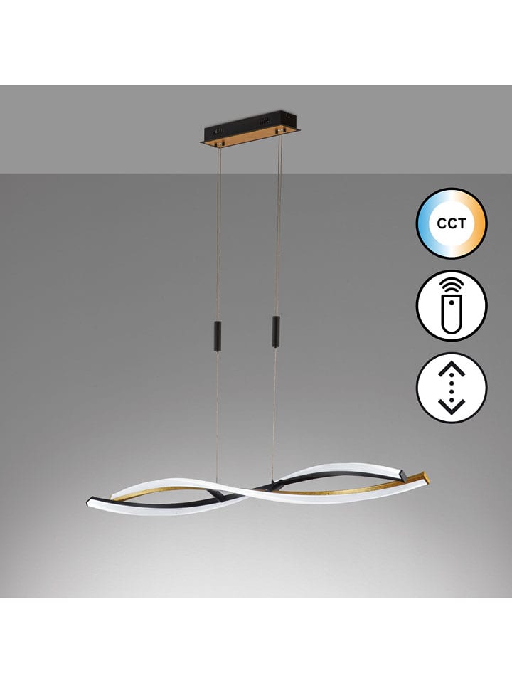 FISCHER & HONSEL Lampa wisząca "Torcido" w kolorze czarnym - 105,5 x 150 x 11,5 cm rozmiar: onesize