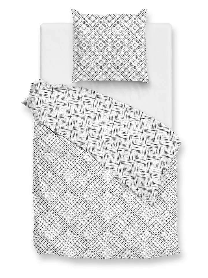 Zo!Home Komplet pościeli "Piastrella" w kolorze biało-czarnym rozmiar: 140x220 cm