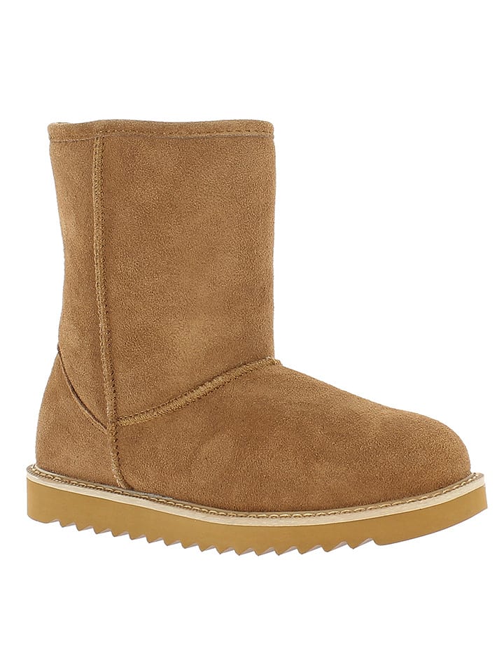 Gooce Skórzane kozaki zimowe "Sawel Waterproof" w kolorze jasnobrązowym rozmiar: 39