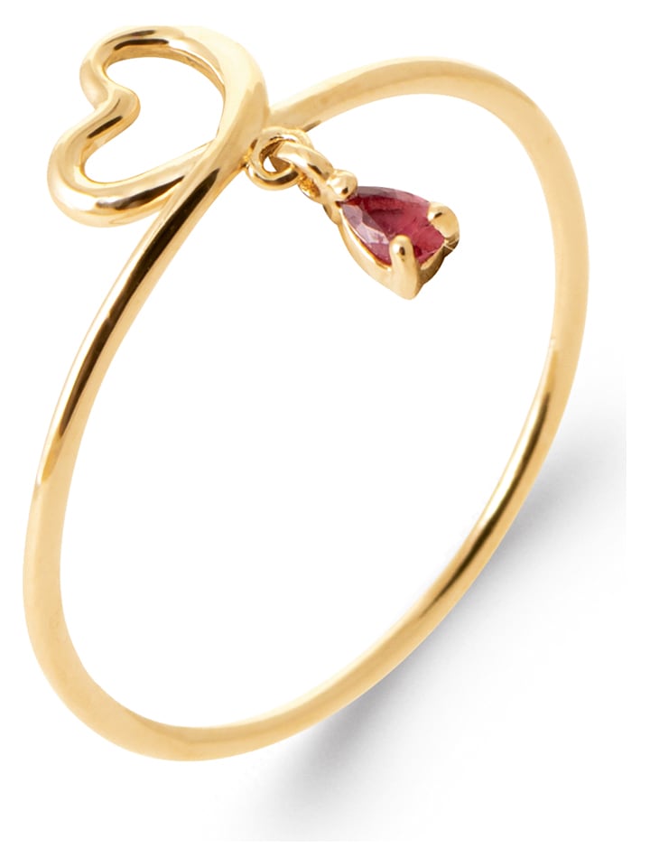 L'Atélier Précieux Pozłacany pierścionek z cyrkonią rozmiar: 58