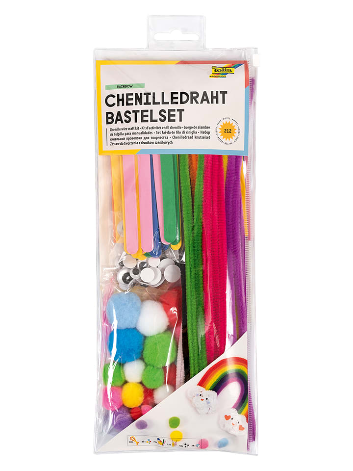folia PAPER 212-częściowy zestaw "Chenilledraht Rainbow" do majsterkowania rozmiar: onesize