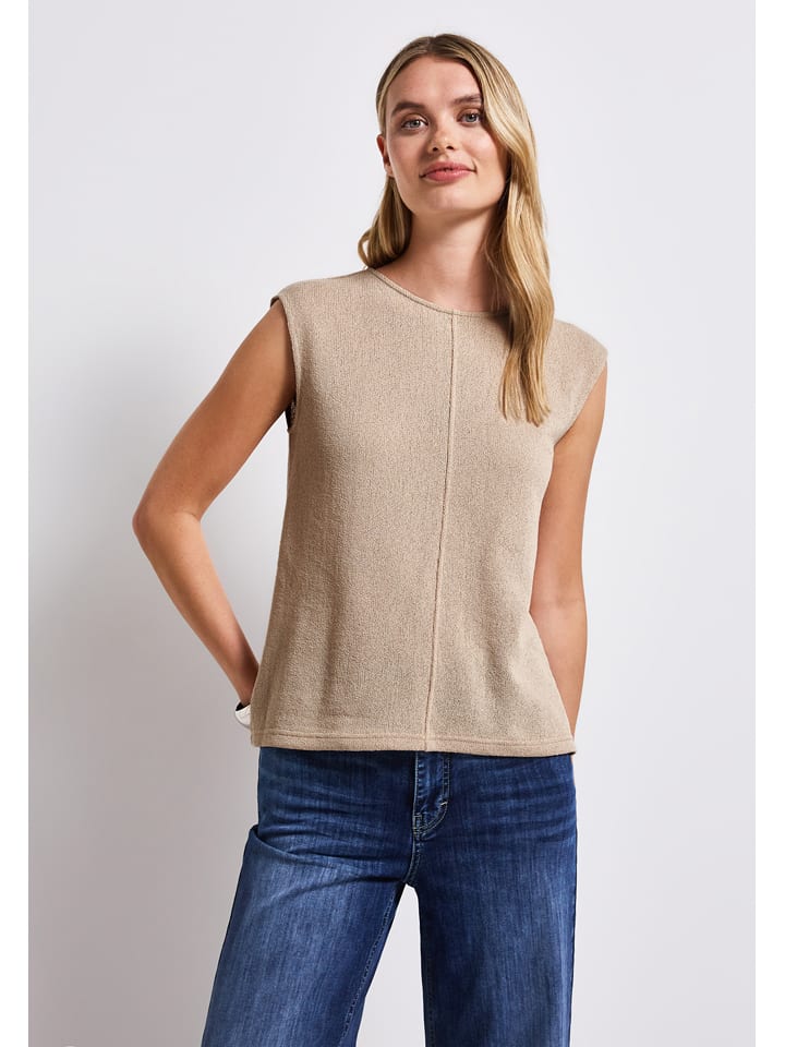 Street One Top dzianinowy w kolorze beżowym rozmiar: 40