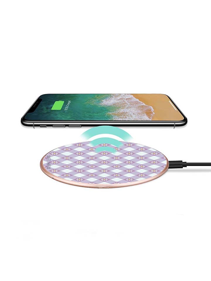 SWEET ACCESS Ładowarka indukcyjna "Purple Vichy" w kolorze biało-fioletowym rozmiar: onesize