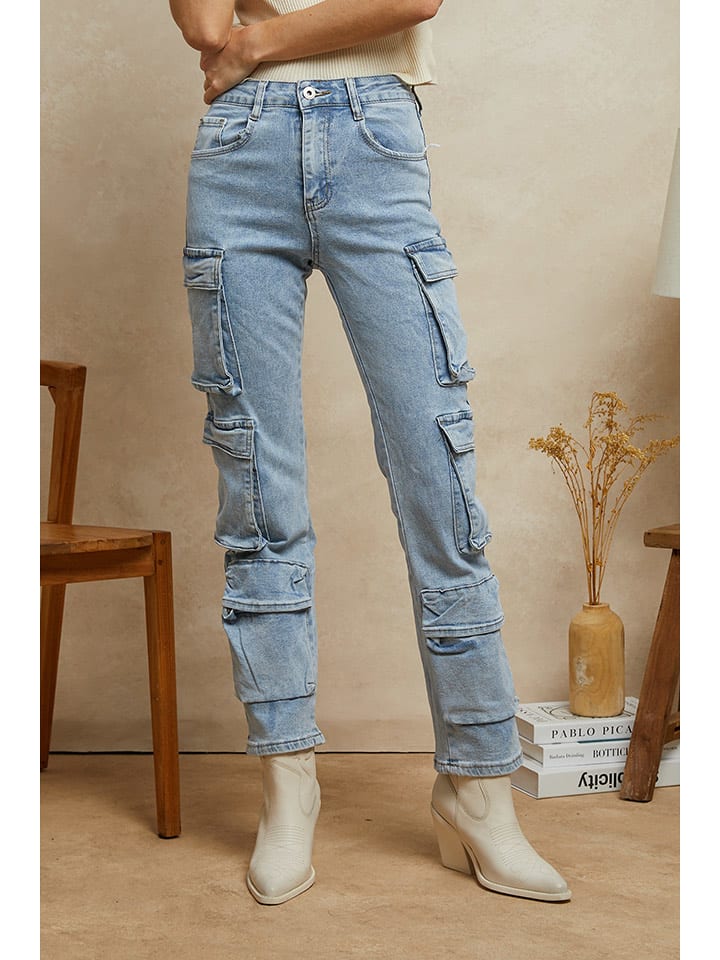 Plume Dżinsy "Mollo" - Slim fit - w kolorze błękitnym rozmiar: XL