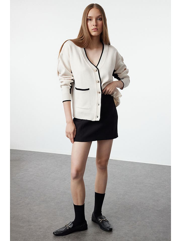 trendyol Kardigan w kolorze biało-czarnym rozmiar: S