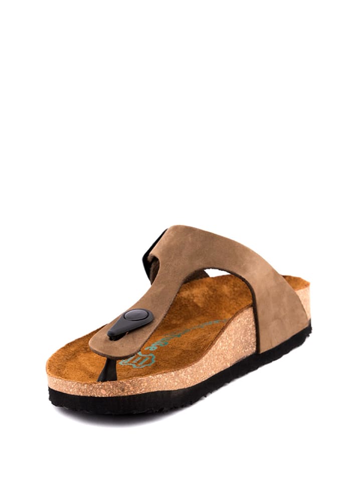 Comfortfusse Skórzane japonki w kolorze jasnobrązowym rozmiar: 40