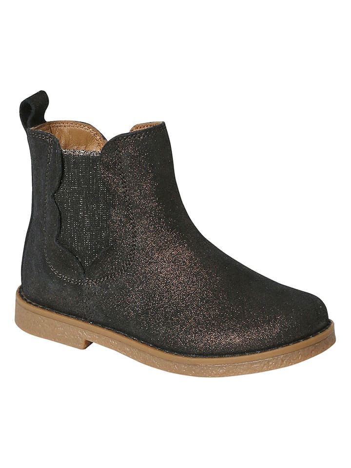 vertbaudet Skórzane sztyblety w kolorze złoto-antracytowym rozmiar: 37