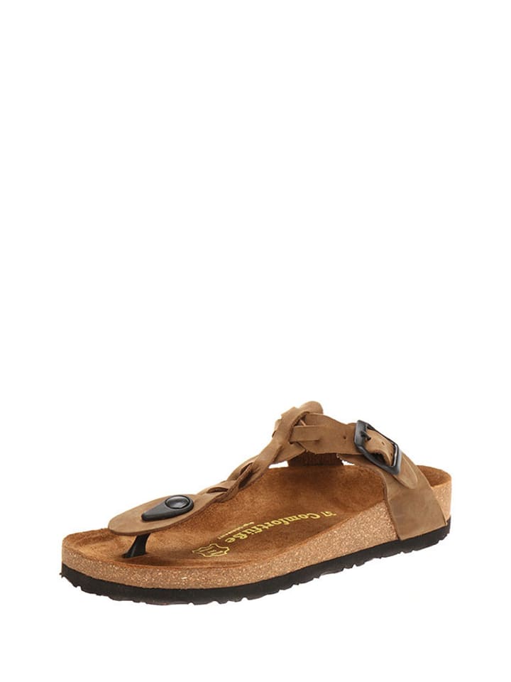 Comfortfusse Skórzane japonki w kolorze jasnobrązowym rozmiar: 39