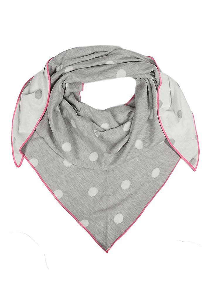 Zwillingsherz Chusta trójkątna "Dots" w kolorze szarym - 200 x 100 cm rozmiar: onesize