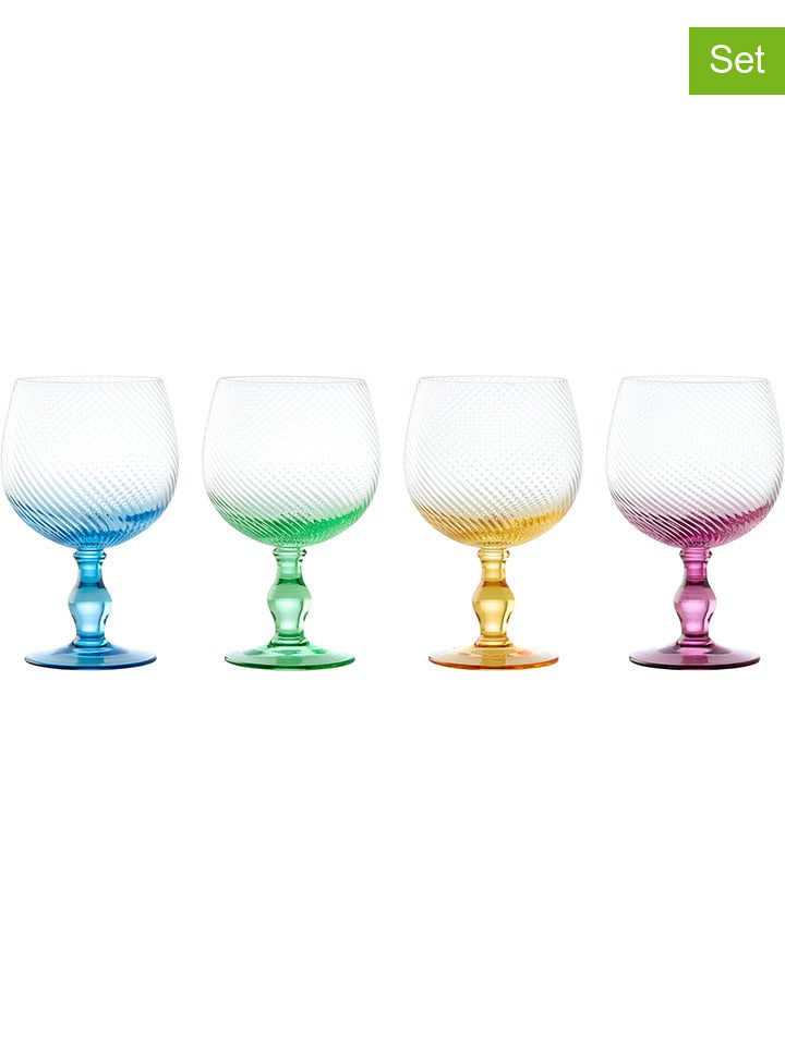 Anton Studio Designs Kieliszki (4 szt.) "Swirl" w różnych kolorach do ginu - 700 ml rozmiar: onesize