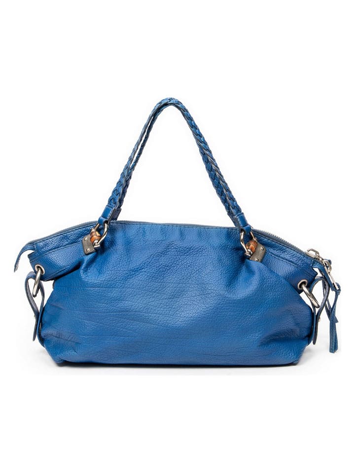 Gucci Skórzana torebka w kolorze niebieskim - 40 x 27 x 15 cm rozmiar: onesize