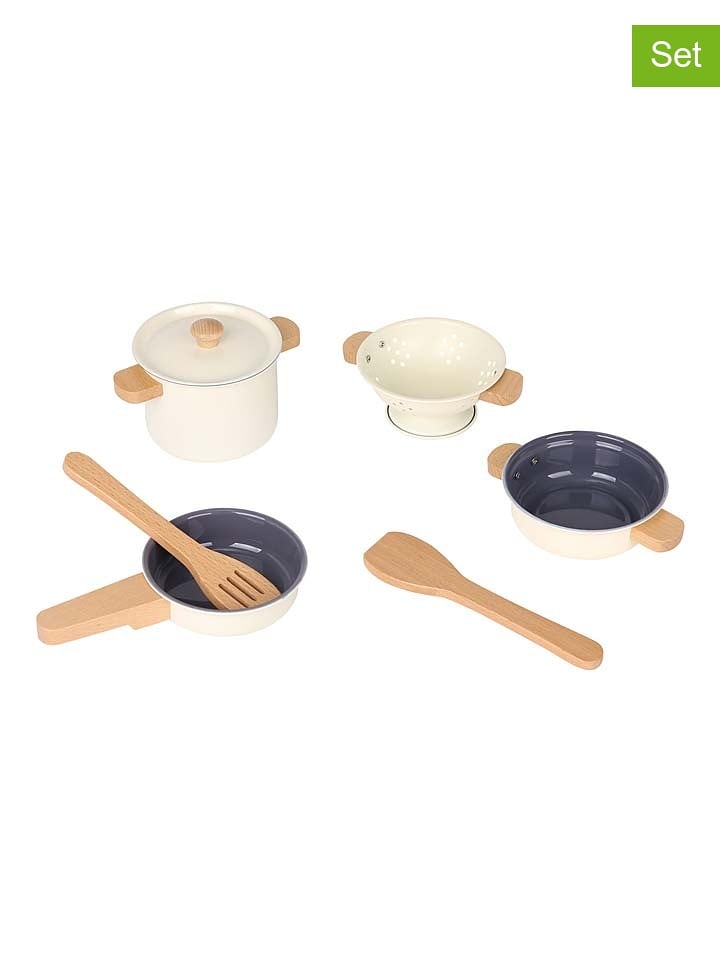 New Classic Toys 7-częściowy zestaw do gotowania w kolorze biało-czarnym - 2+ rozmiar: onesize