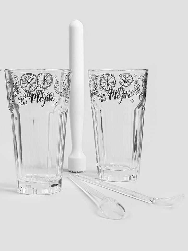 Homla 5-częściowy zestaw "Mojito" w kolorze czarno-białym do koktajli rozmiar: onesize
