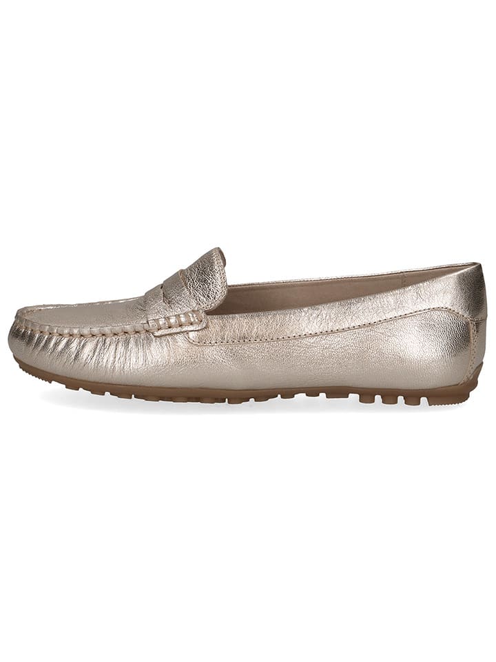 Caprice Skórzane mokasyny w kolorze złotym rozmiar: 41