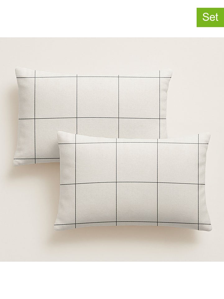 Pierre Cardin Perkalowe poszewki (2 szt.) w kolorze beżowym na poduszkę rozmiar: 50x80 cm