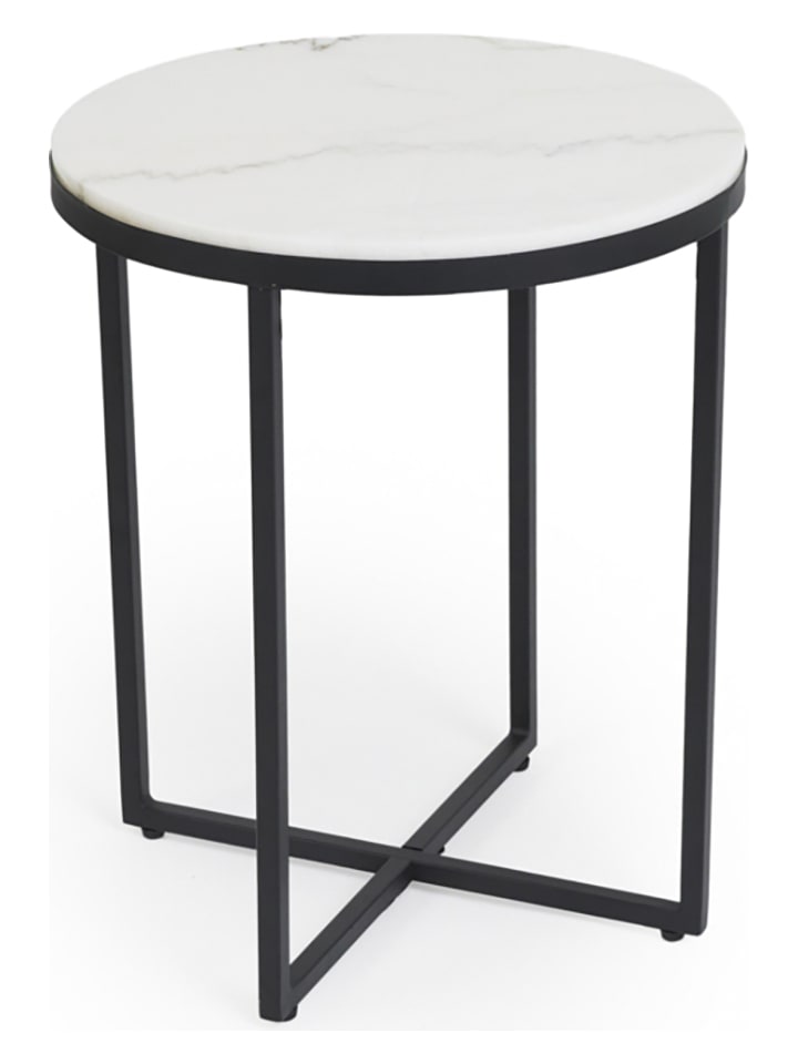 Lifa Living Stolik "Julien" w kolorze czarno-białym - wys. 50 x Ø 40 cm rozmiar: onesize