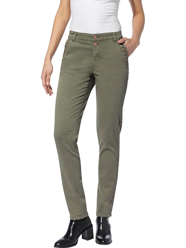 Heine Dżinsy - Slim fit - w kolorze khaki rozmiar: 40