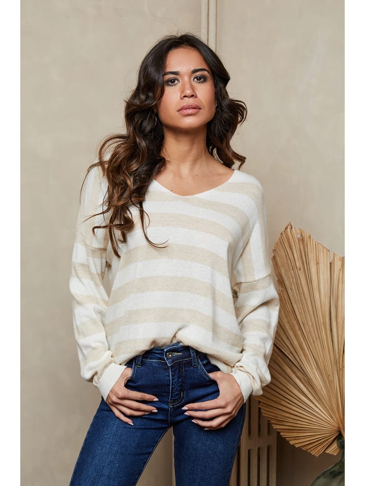 Joséfine Sweter "Quety" w kolorze kremowo-beżowym rozmiar: M