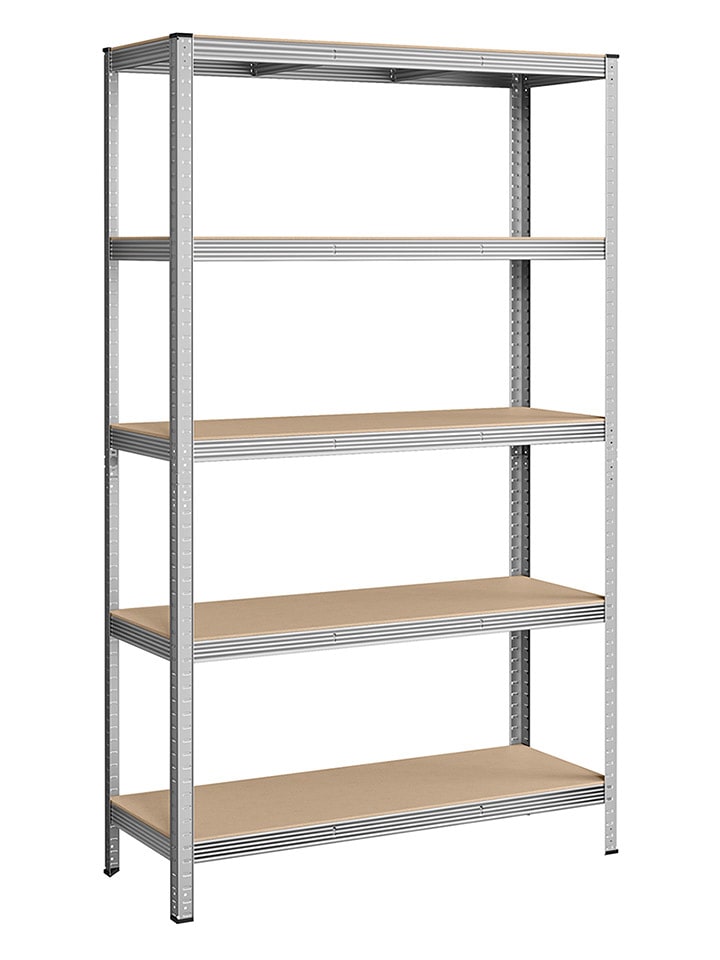 Songmics Regał stojący w kolorze srebrno-jasnobrązowym - 120 x 200 x 60 cm rozmiar: onesize